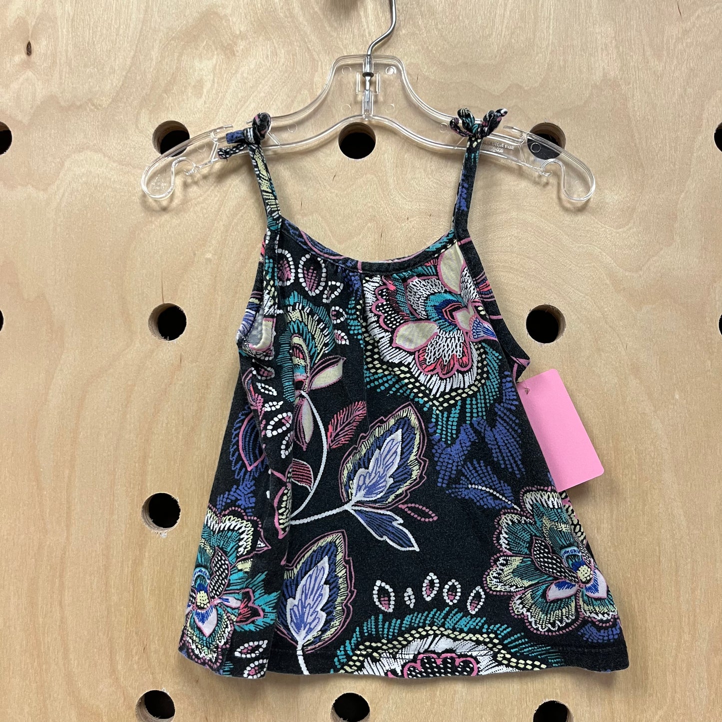 Black Worn Floral Tank