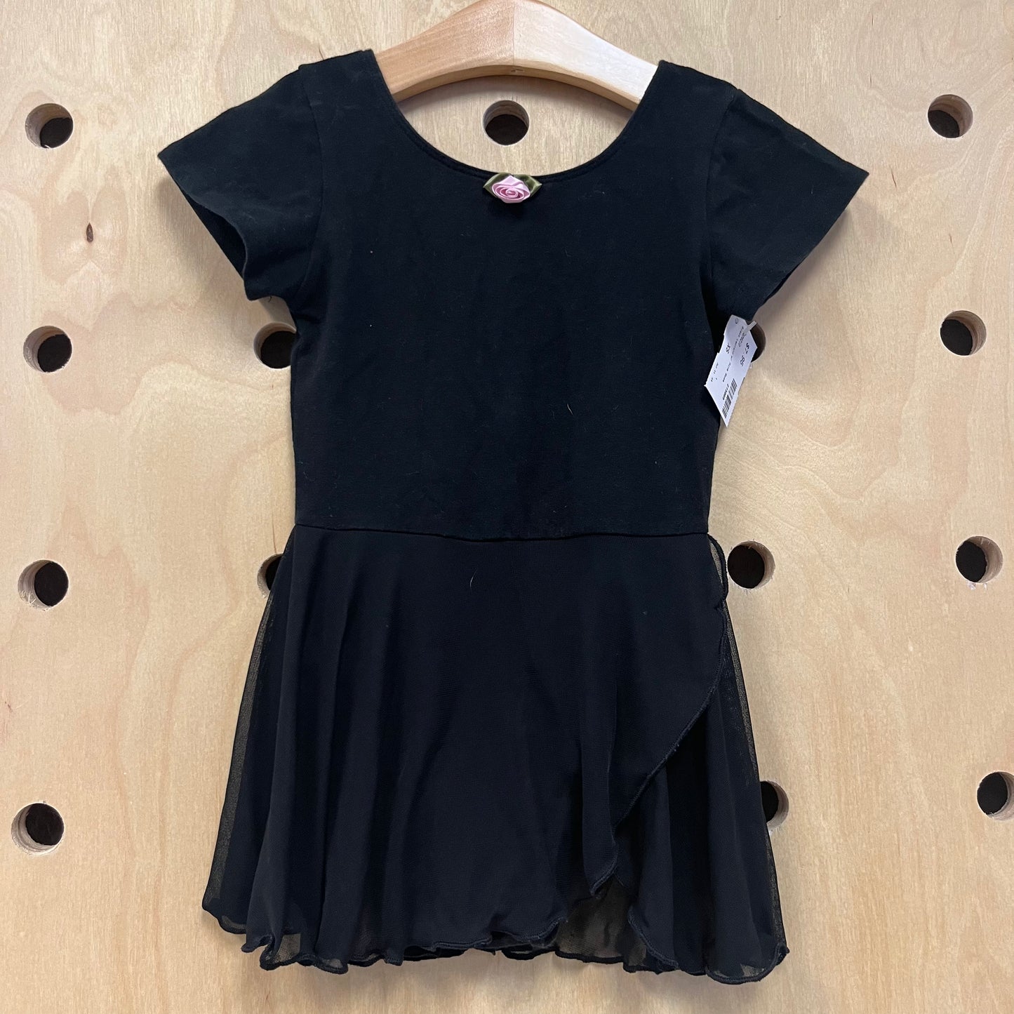 Black Leotard w/ Pink Rose