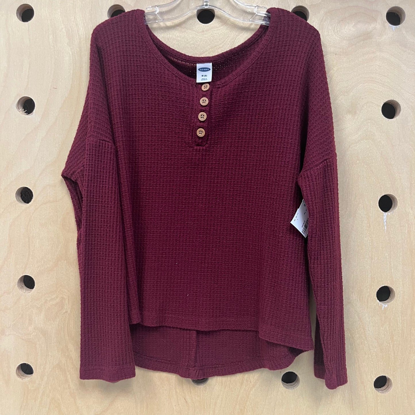 Maroon Henley LS Tee