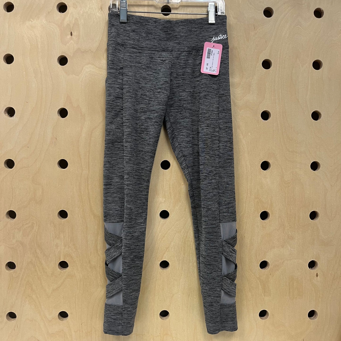 Grey Cross Detail Active Leggings