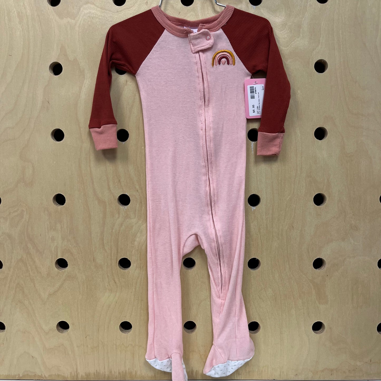 Pink Ribbed Rainbow Footies