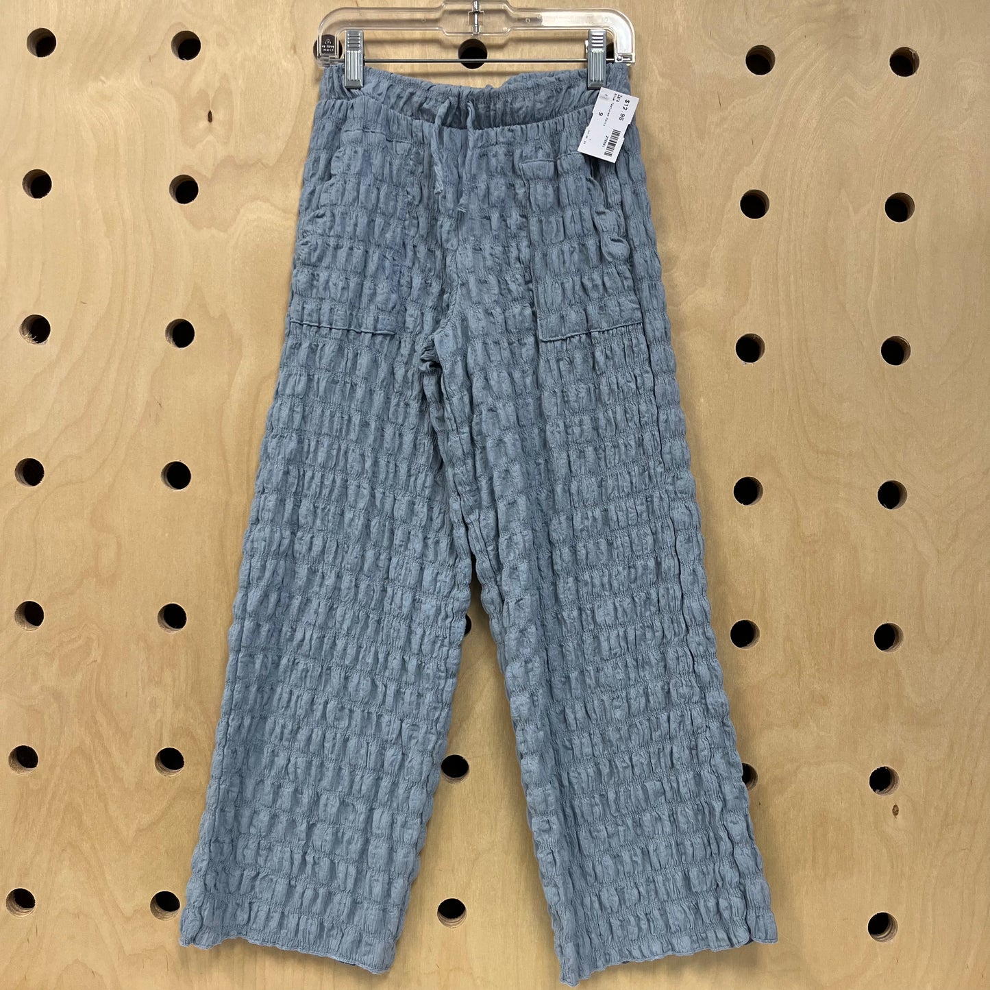 Blue Textured Pants