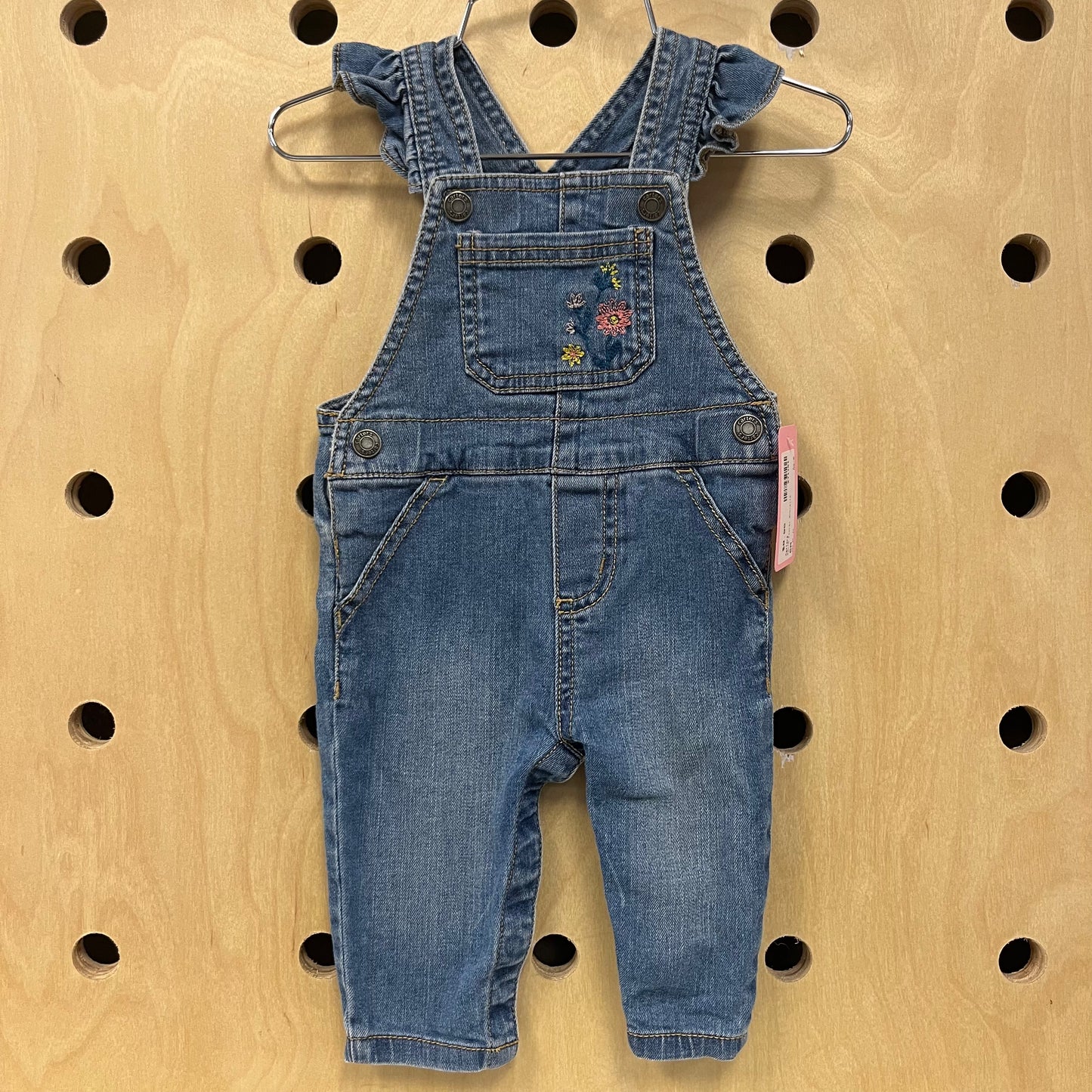 Denim Floral Overalls