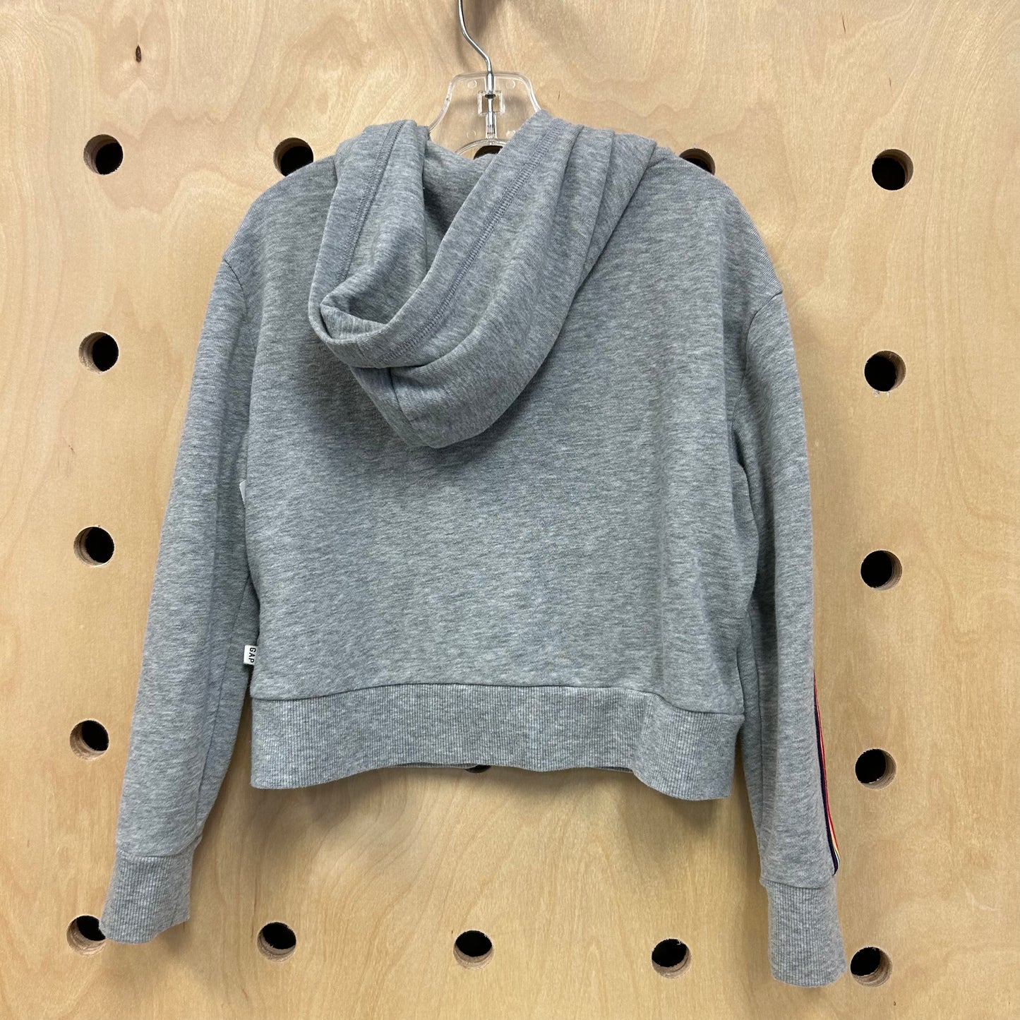 Grey Rainbow Sleeve Zip Hoodie
