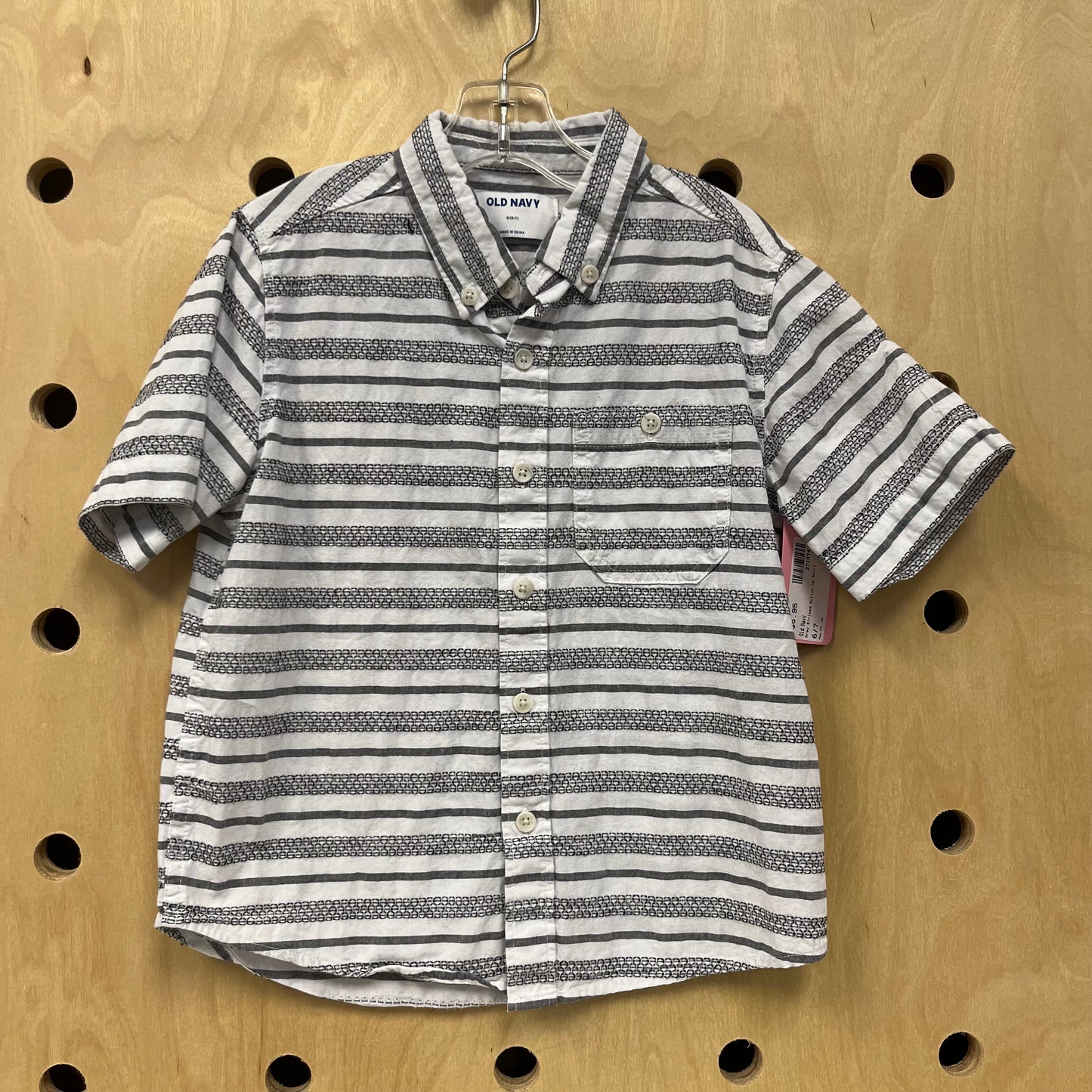 Grey Striped Button Up Shirt