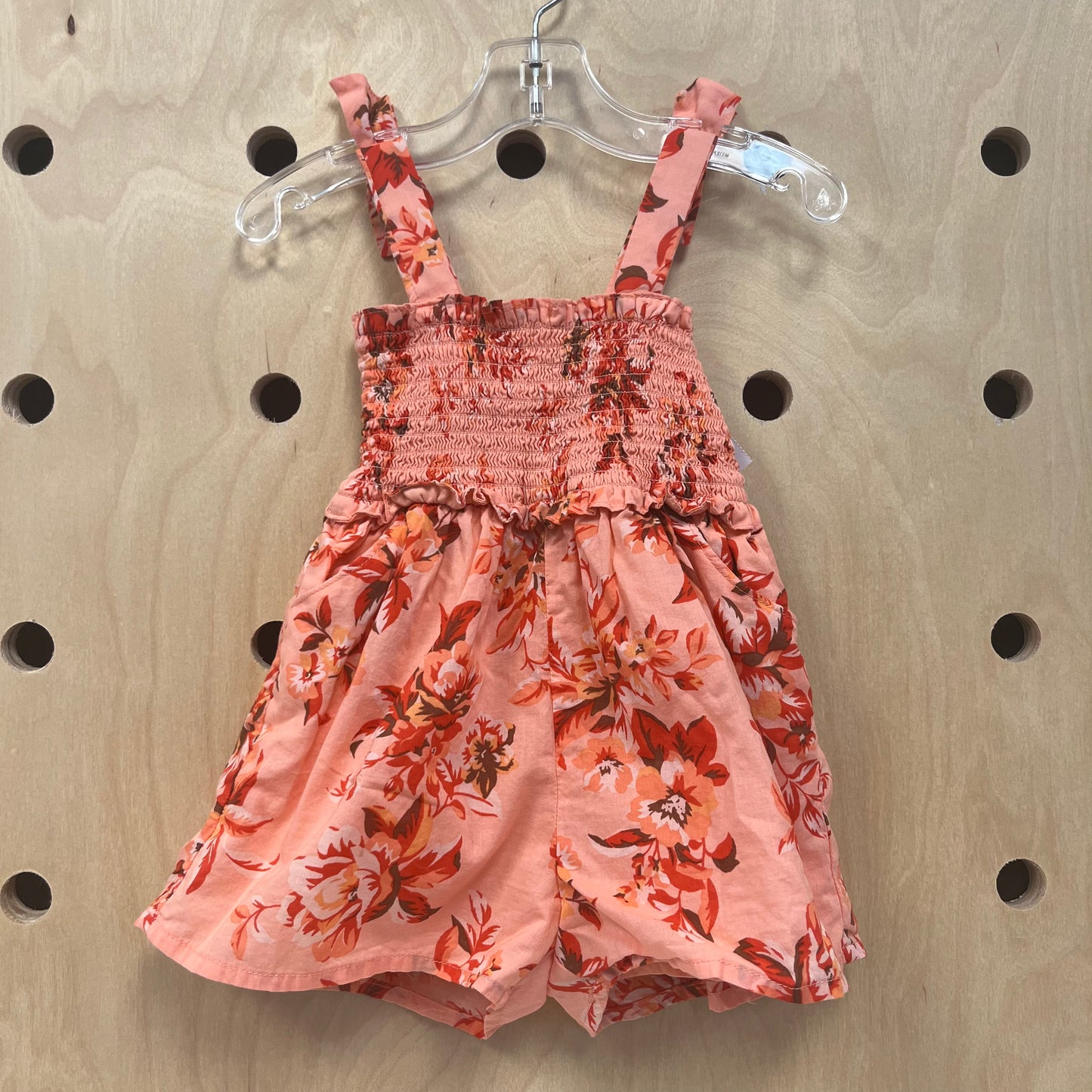 Peach Floral Romper