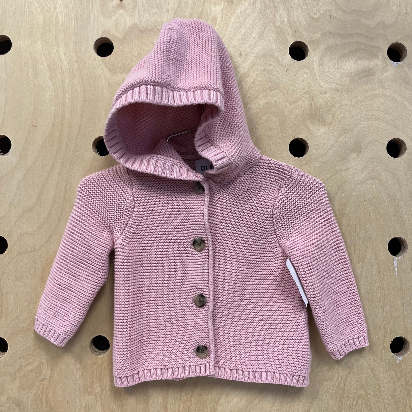 Pink Knit Hooded Sweater