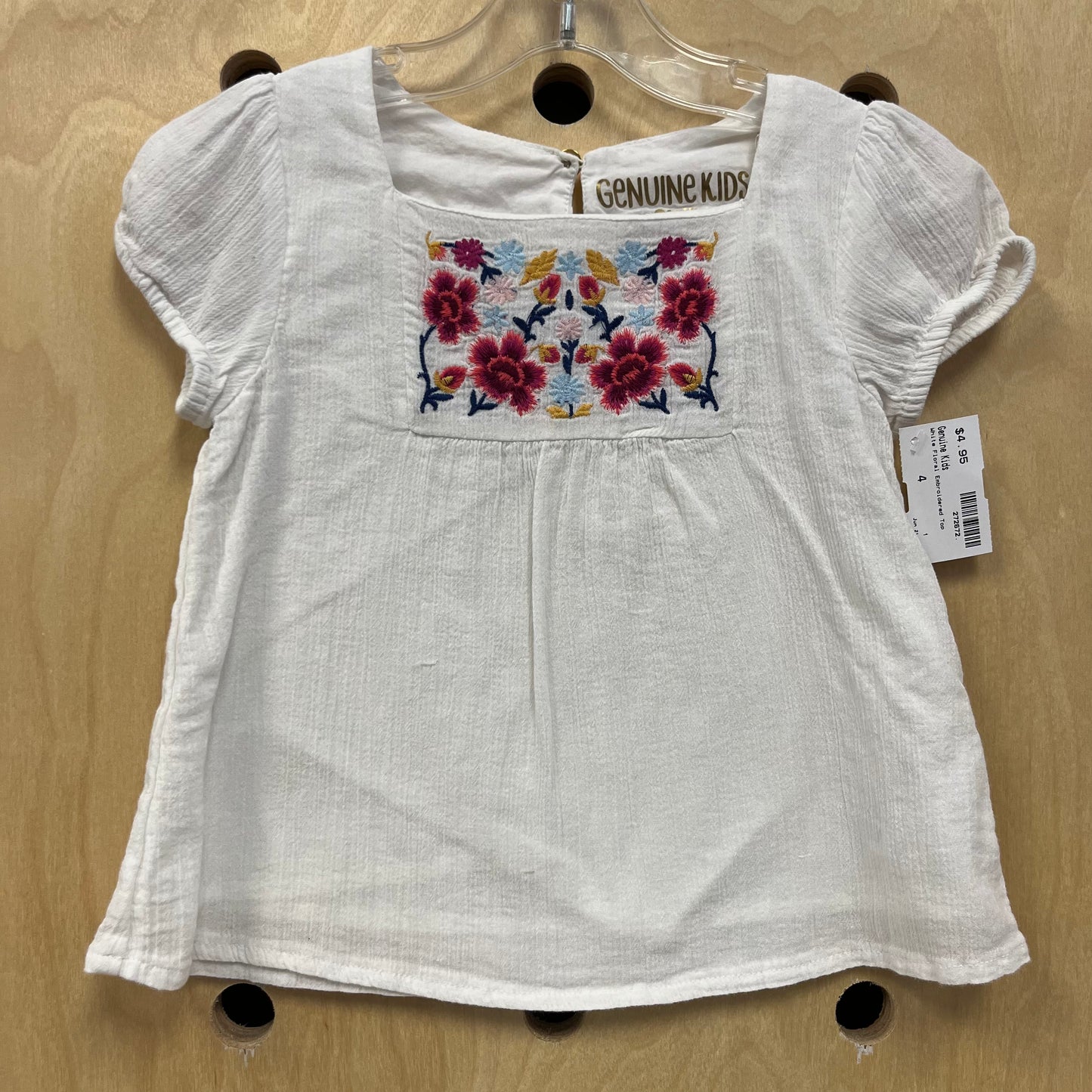 White Floral Embroidered Top