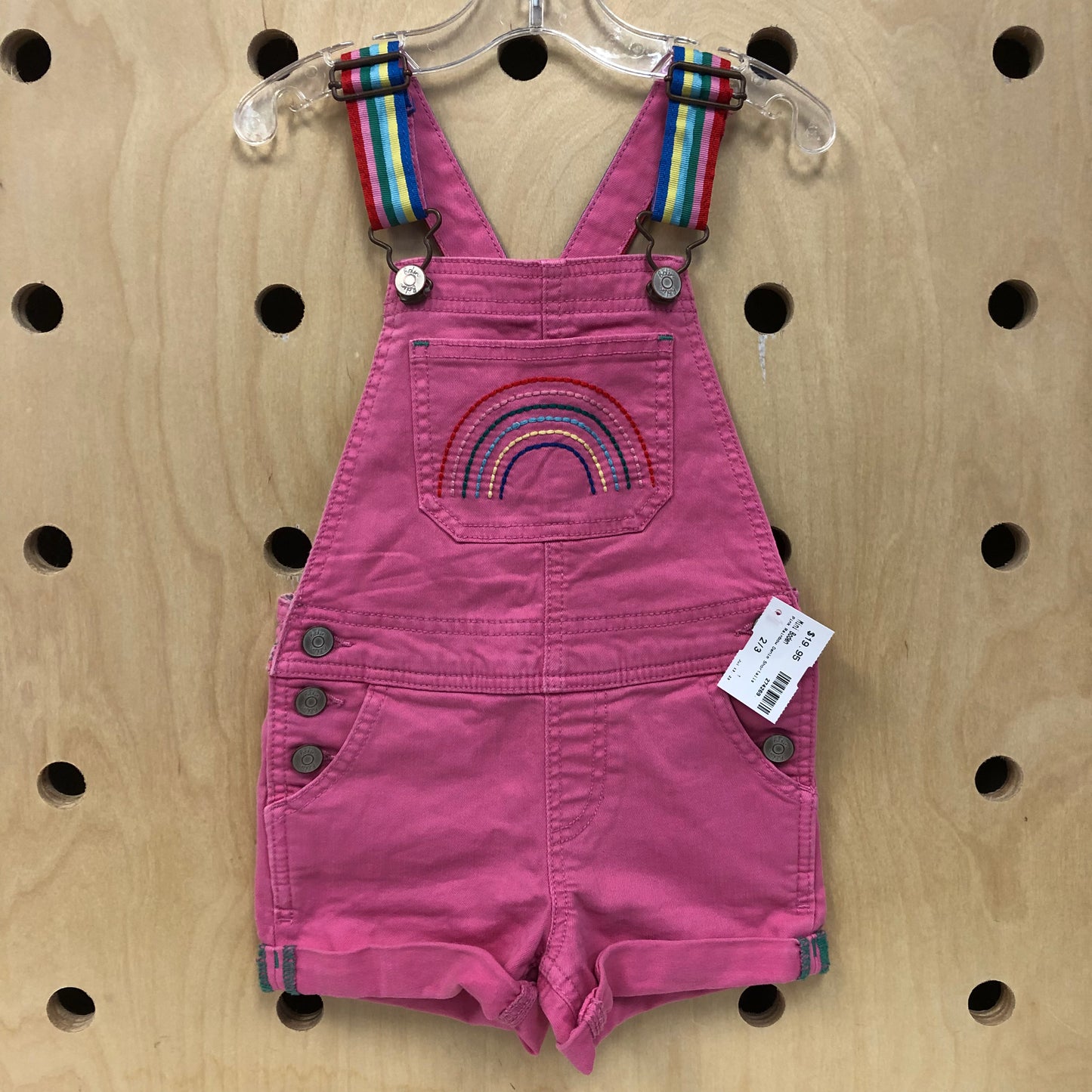 Pink Rainbow Denim Shortalls