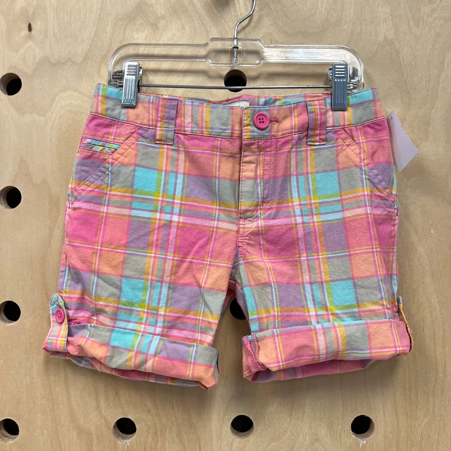 Plaid Cuffed Shorts