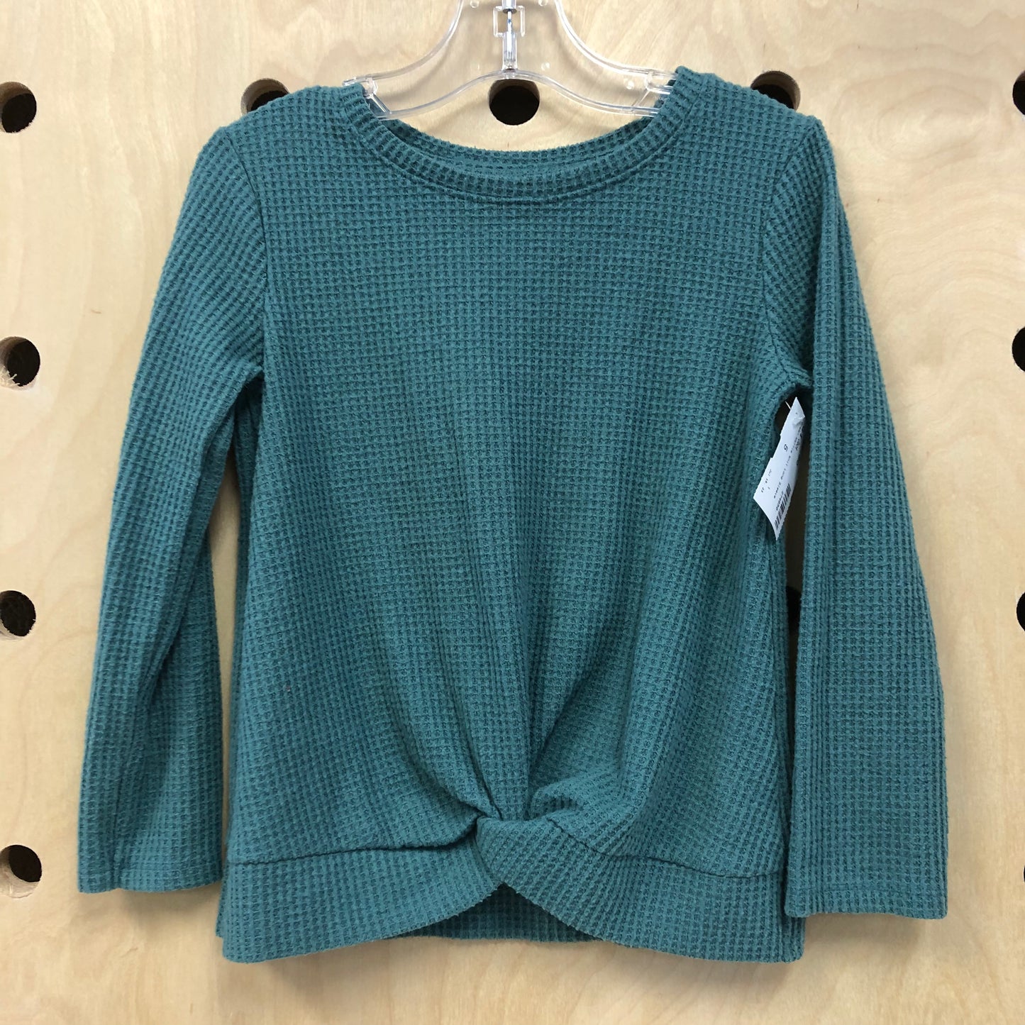 Green Waffle Knit Long Sleeve
