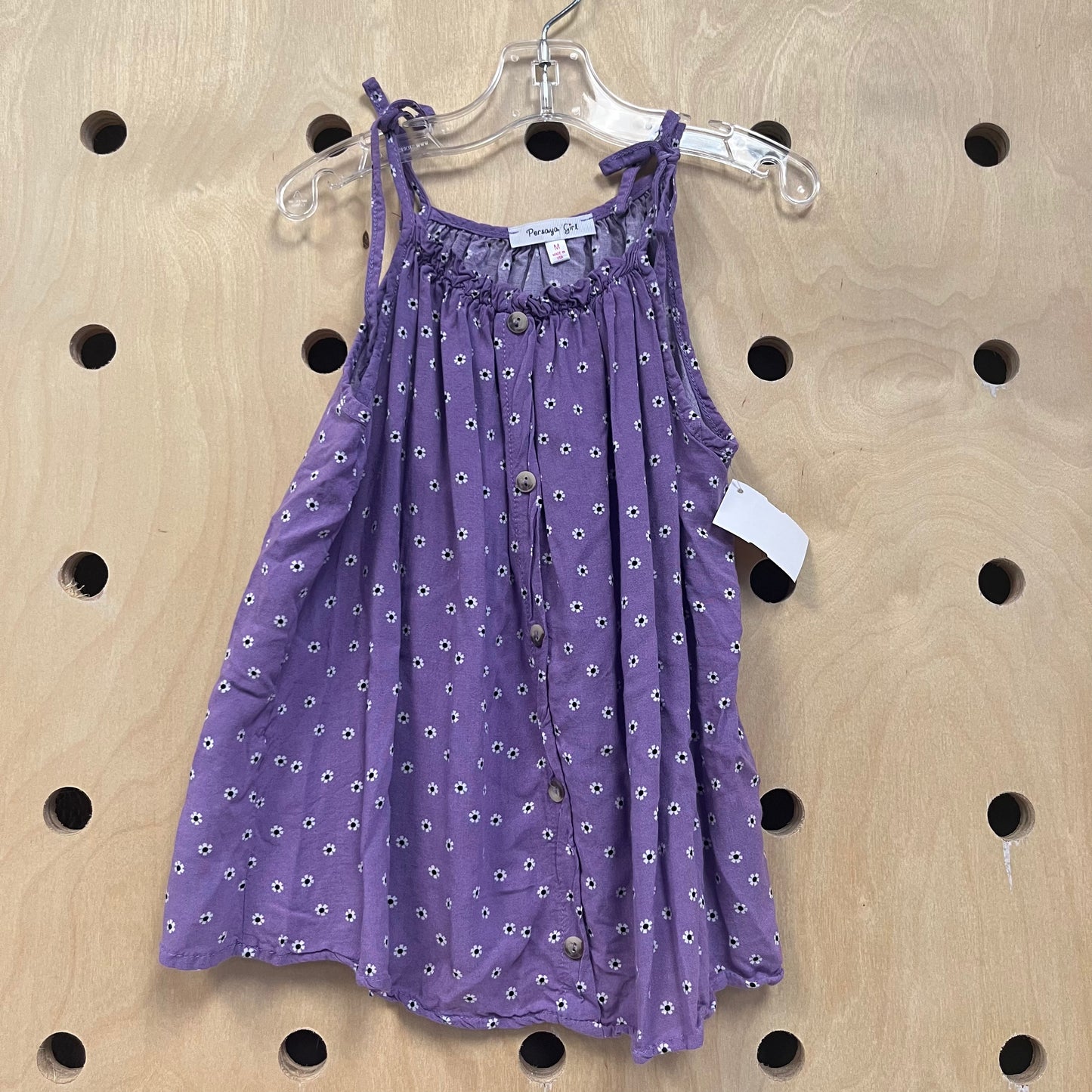 Purple Floral Tie Strap Tank