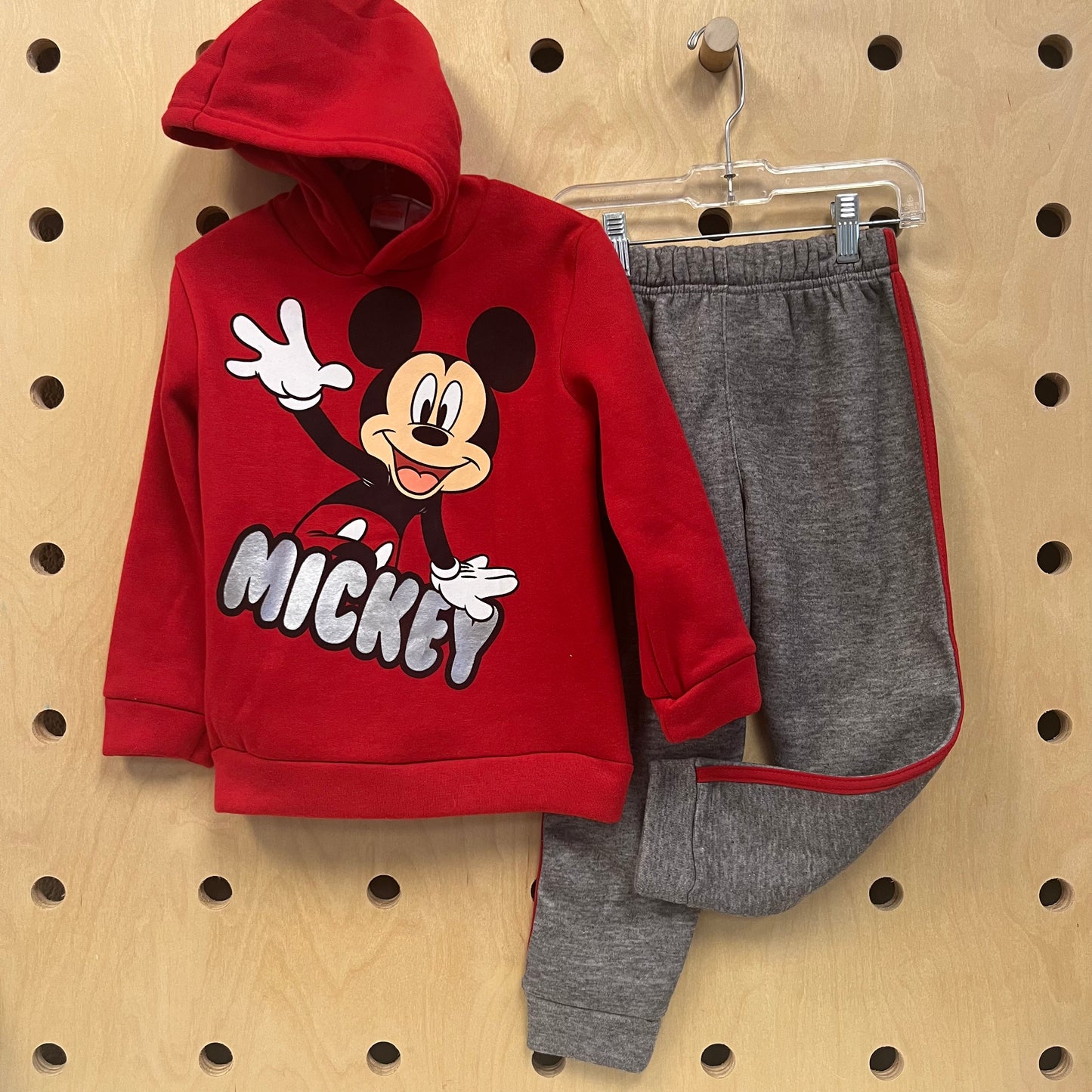 Red & Grey Mickey Fleece Outfit