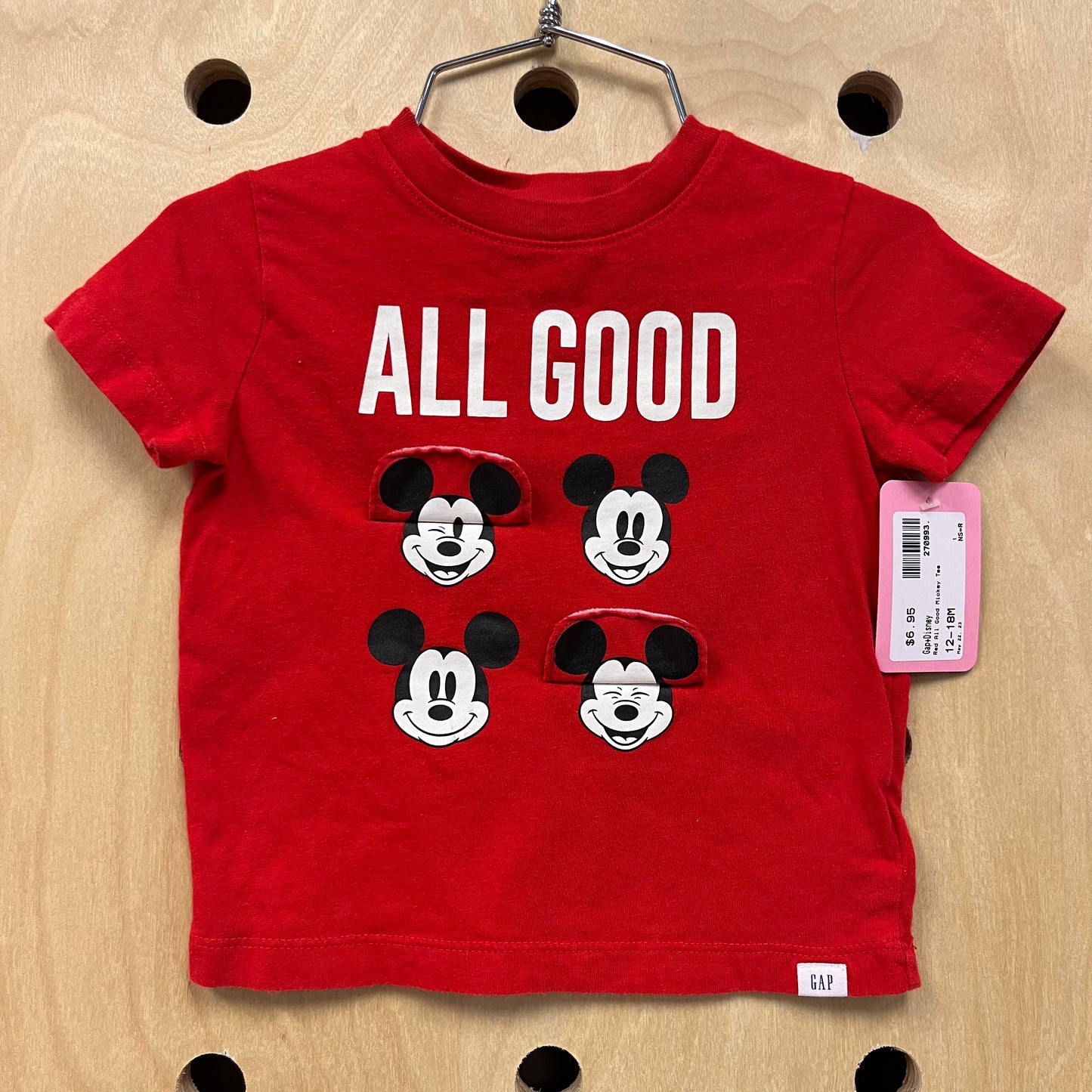 Red All Good Mickey Tee