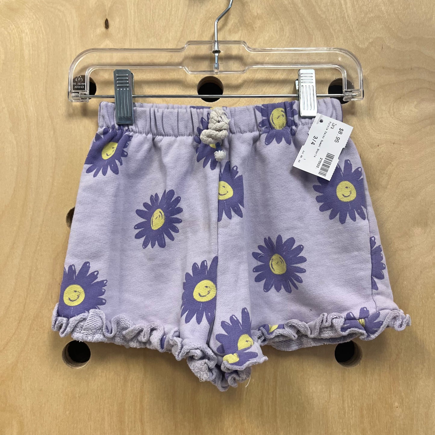 Purple Daisy Sweat Shorts