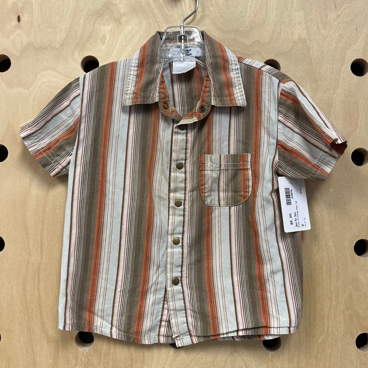 Brown & Orange Snap Tee