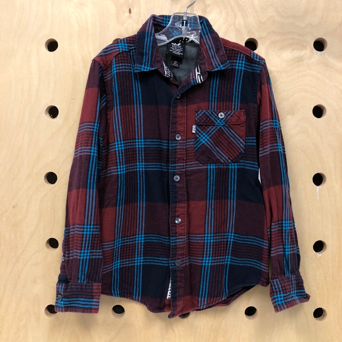 Maroon+Blue Flannel