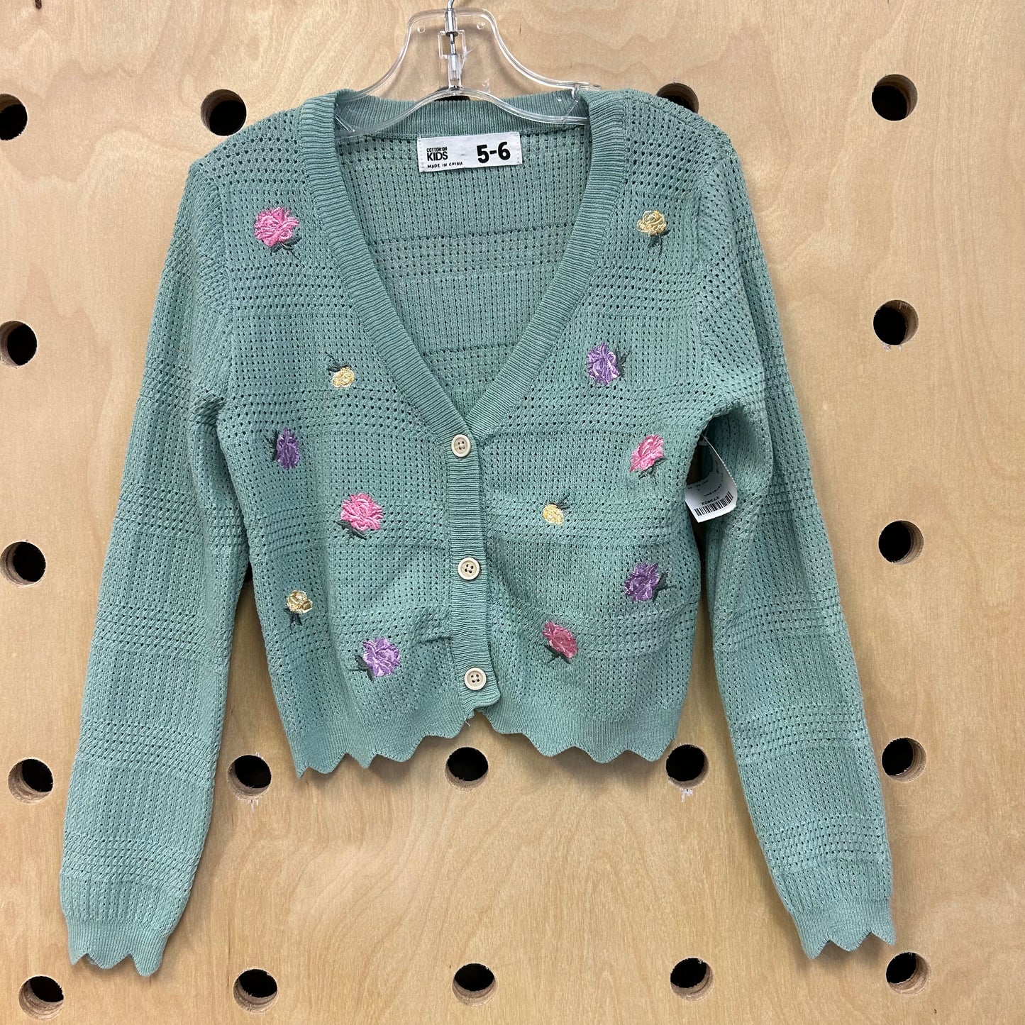Seafoam Floral Knit Cardigan