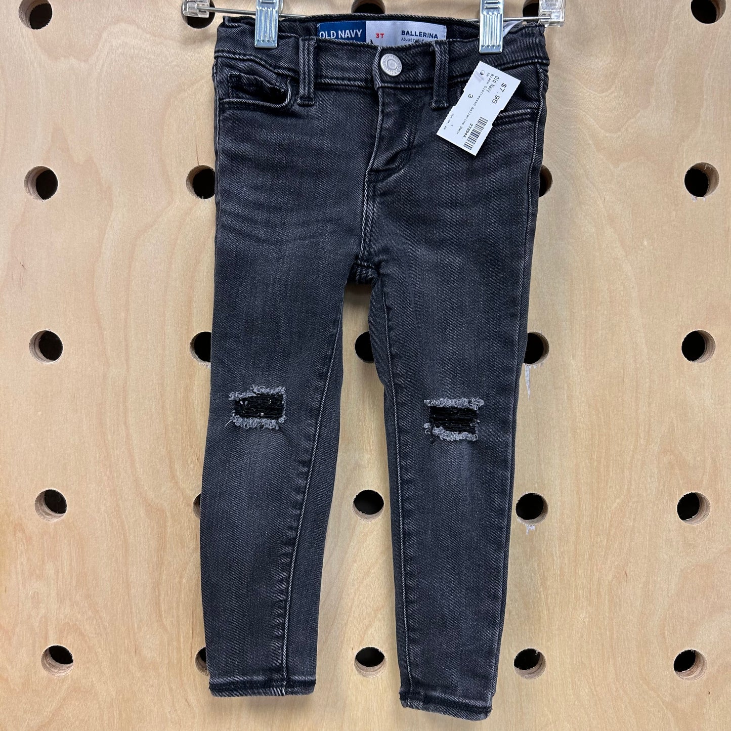 Black Distressed Ballerina Denim