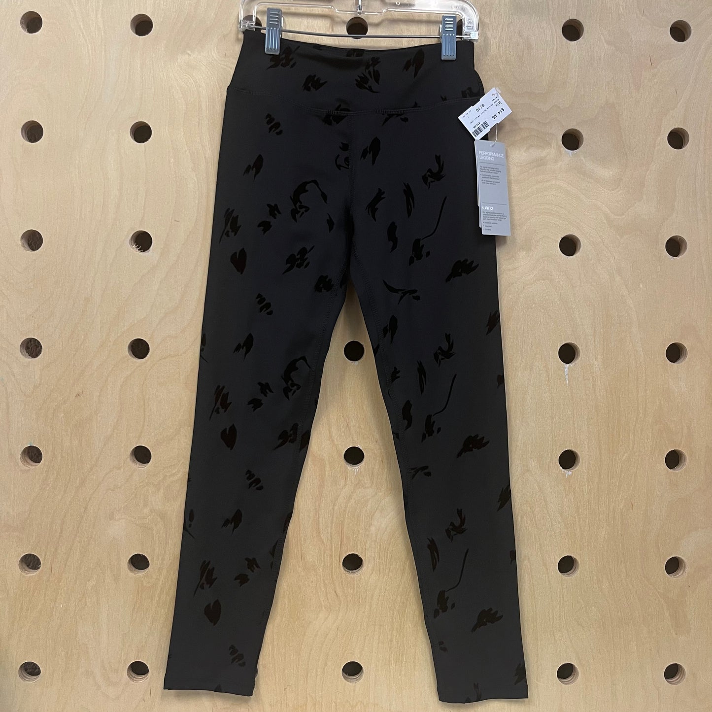 Black Active Velour Detail Leggings