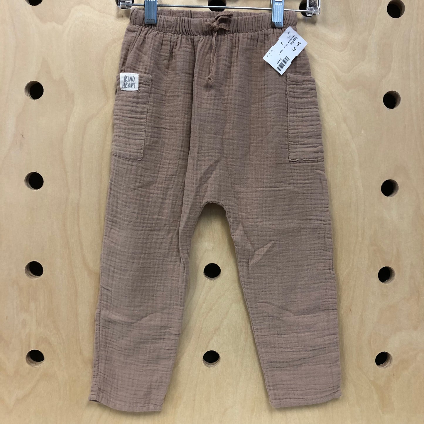 Tan Gauze Harem Joggers