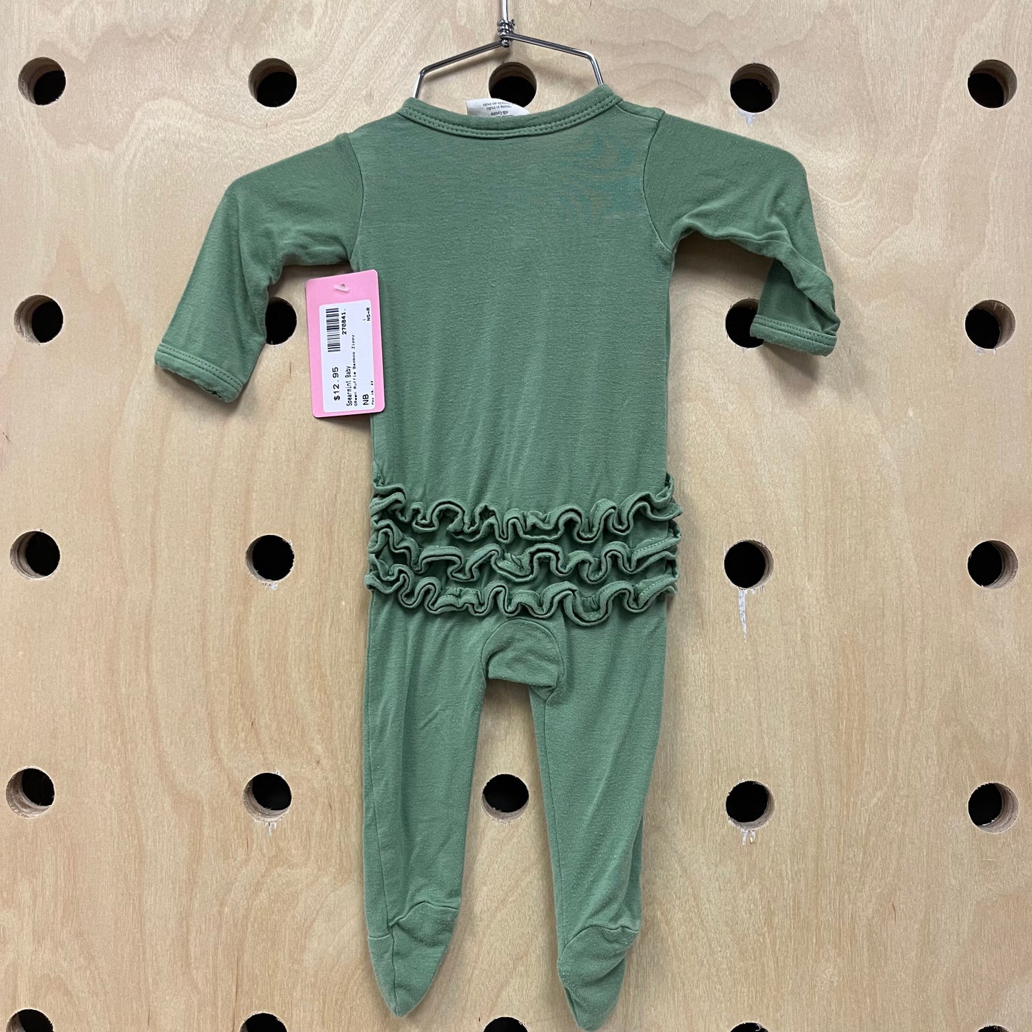 Green Ruffle Bamboo Zippy