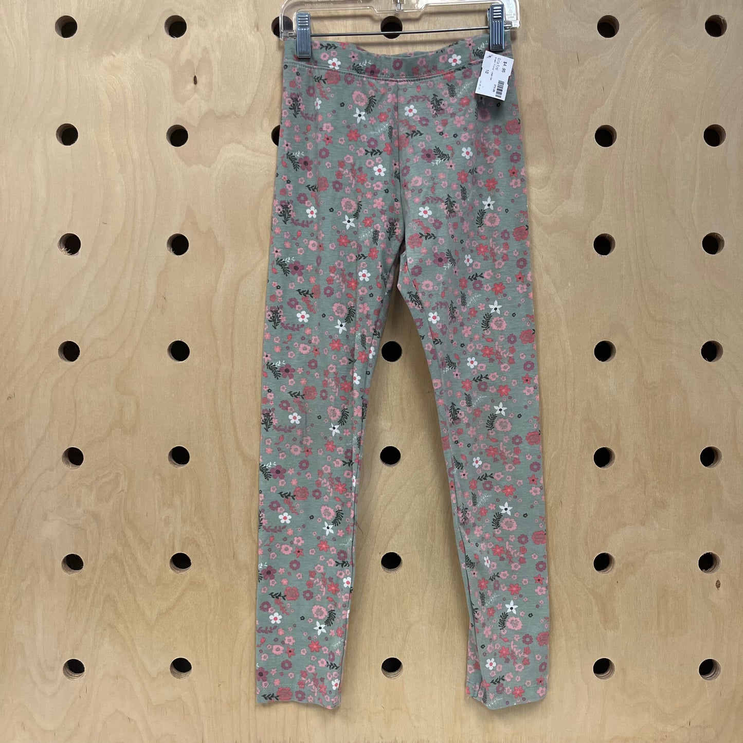 Green Floral Leggings