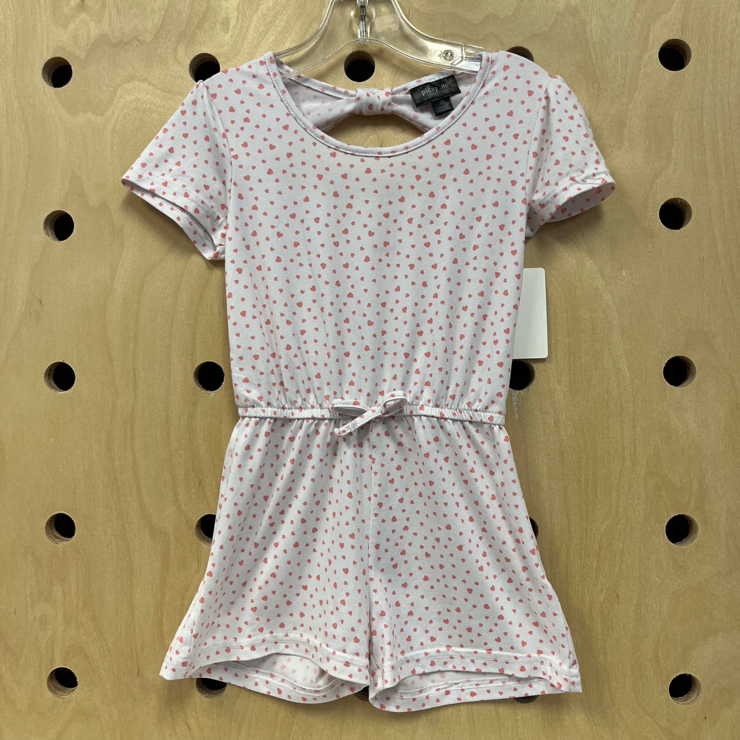 White & Pink Hearts Romper