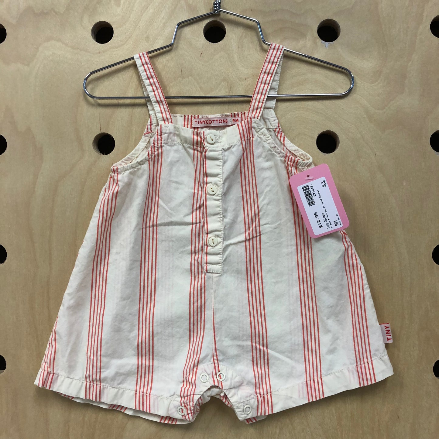 Cream & Orange Striped Romper