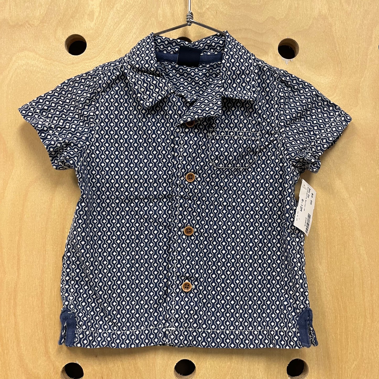 Blue+White Button Up