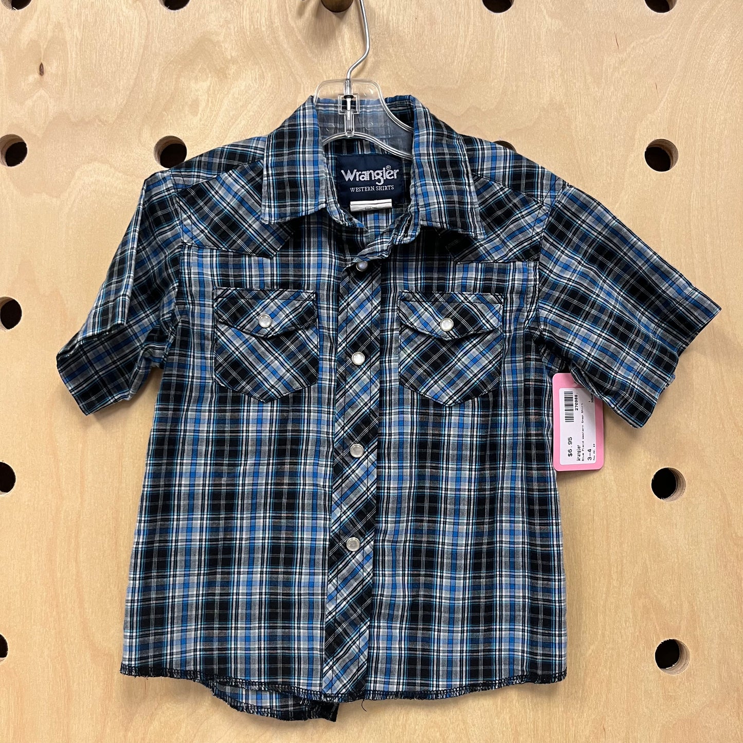 Blue Plaid Western Snap Shirt