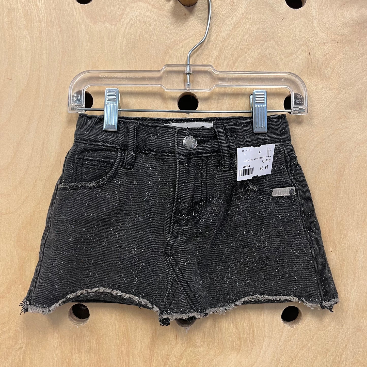 Black Sparkly Denim Mini Skirt