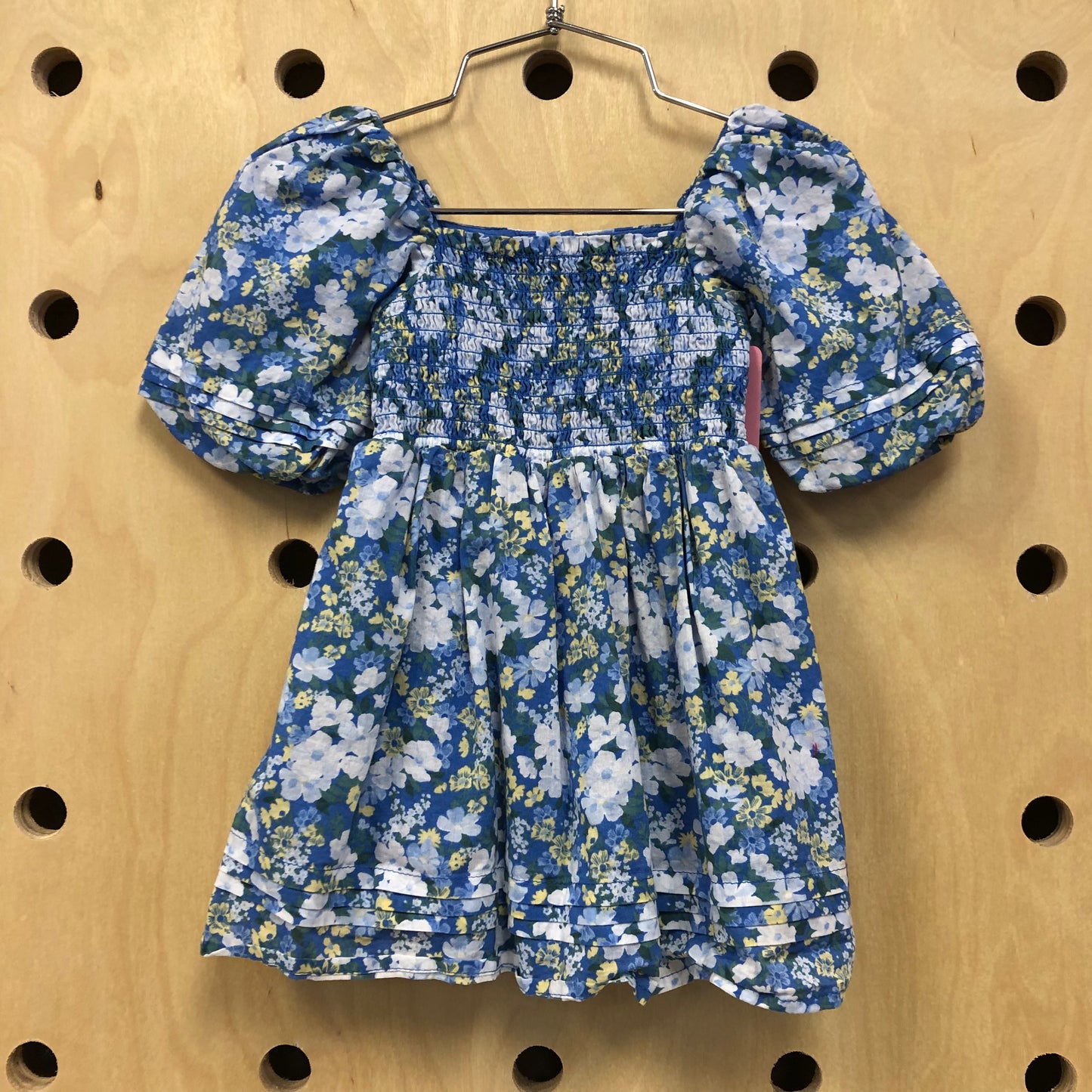 Blue Floral Smocked Dress