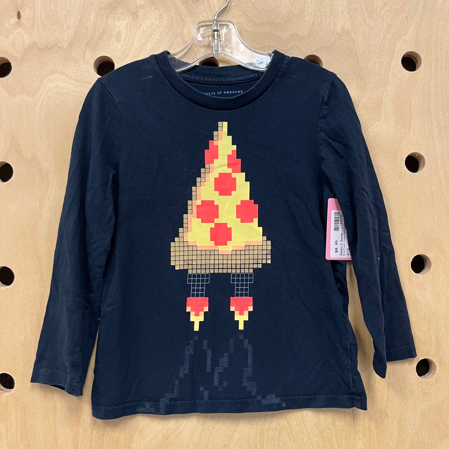 Blue Pixel Pizza Long Sleeve