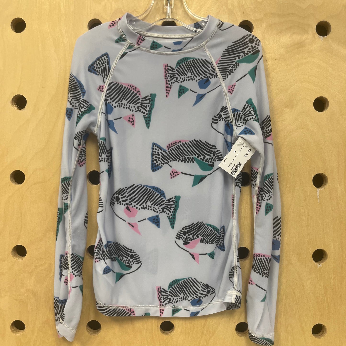 Lt Blue Fish Long Sleeve Tee