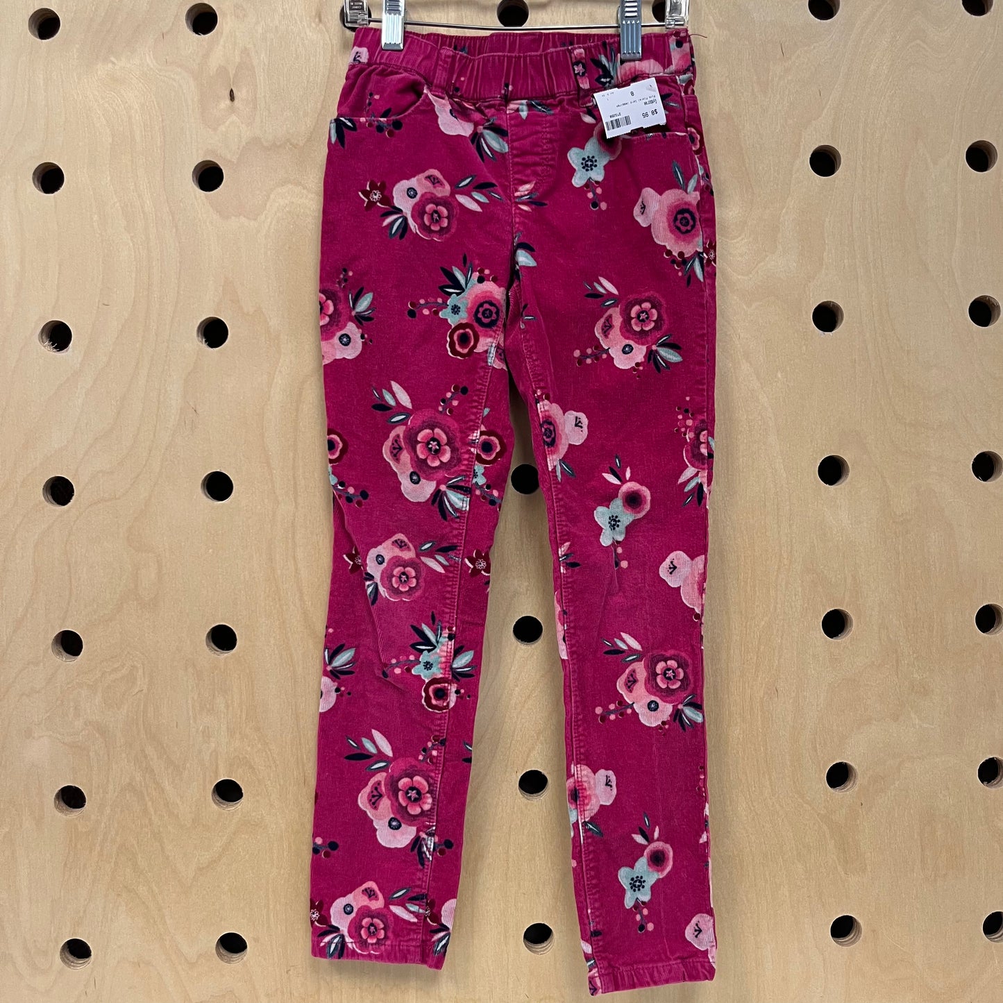 Pink Floral Cord Jeggings