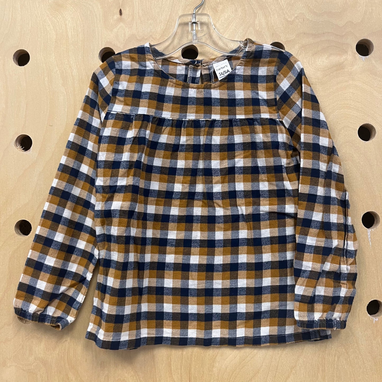 Brown & Blue Flannel Blouse