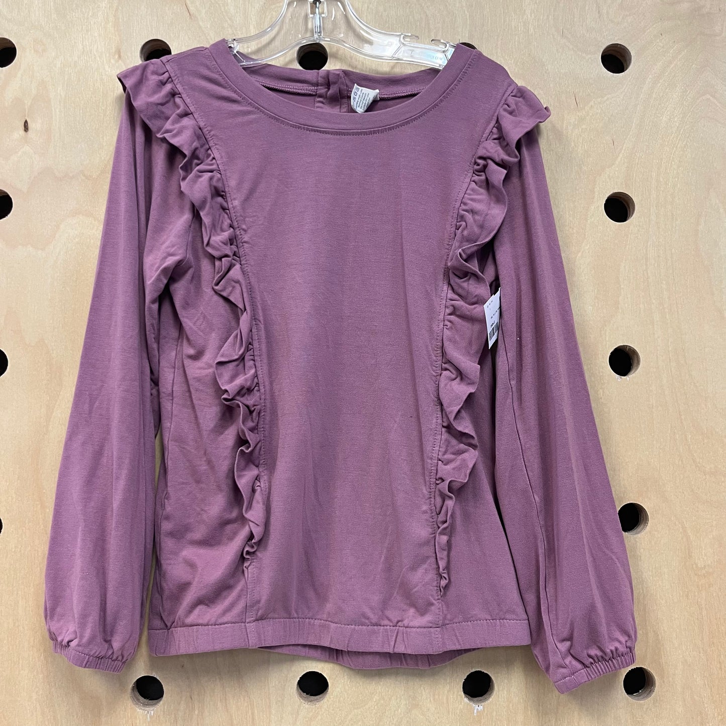 Purple Long Sleeve Ruffle Top