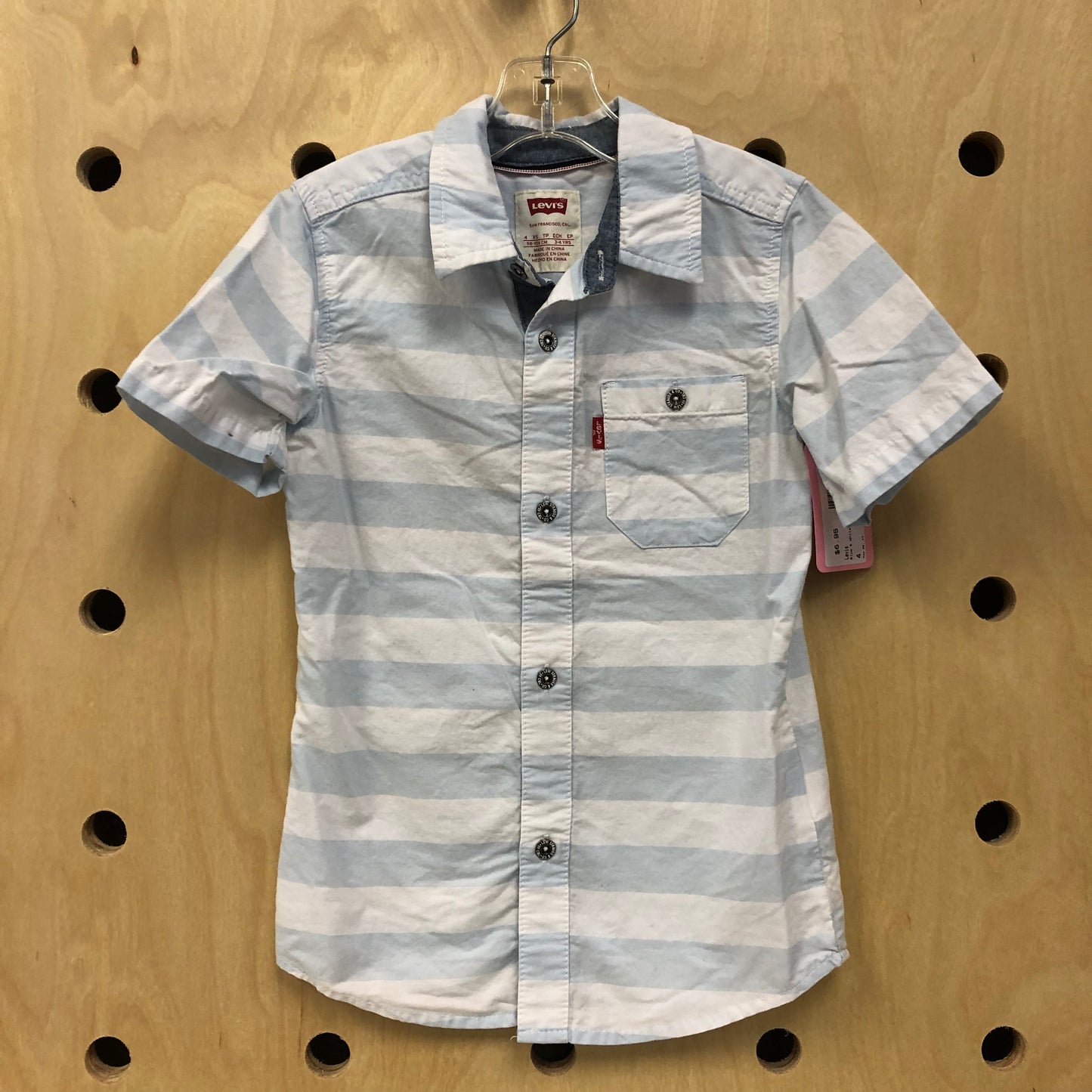 Blue & White Striped Button Up