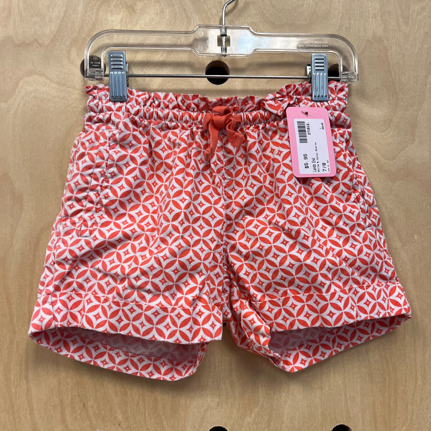 White & Coral Shorts