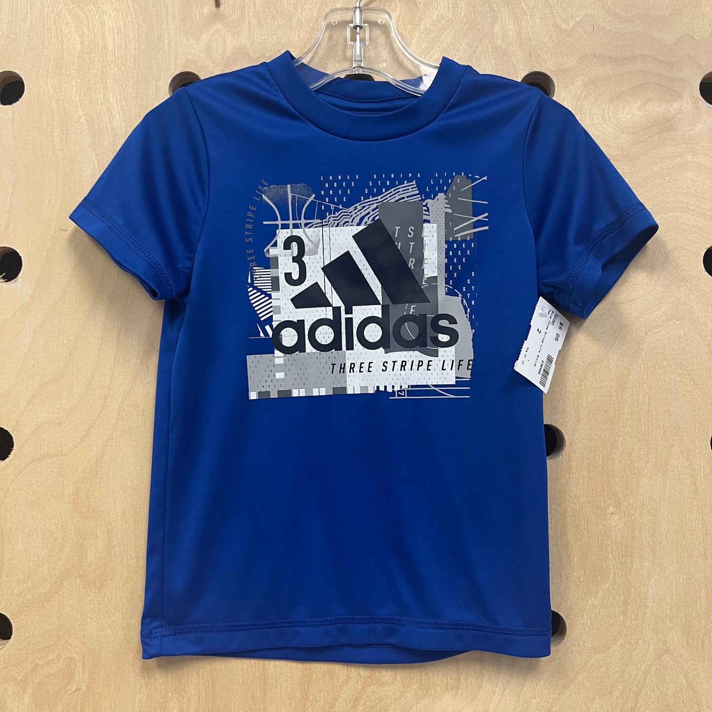 Blue Three Stripe Life Active Tee