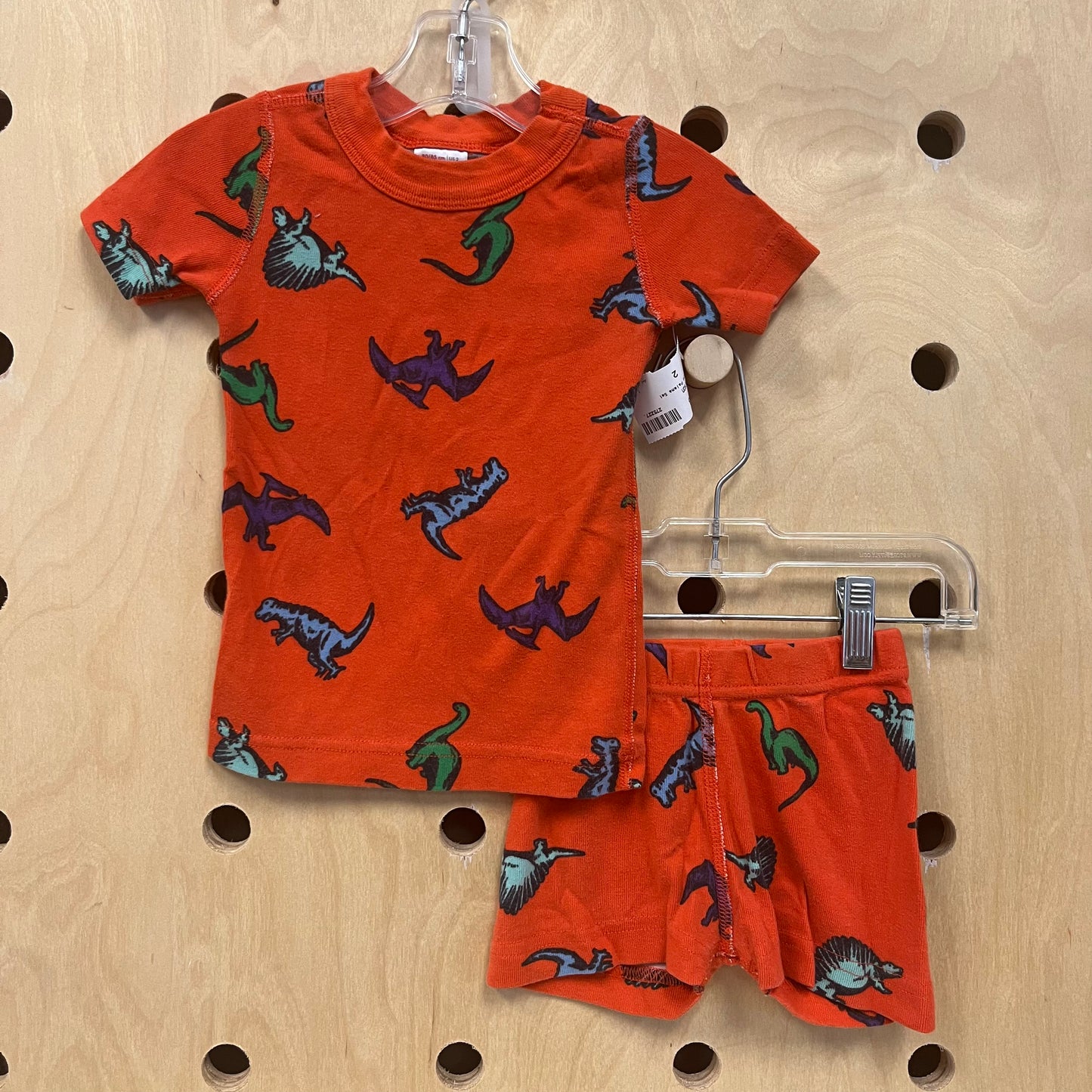 Orange Dino Pajama Set