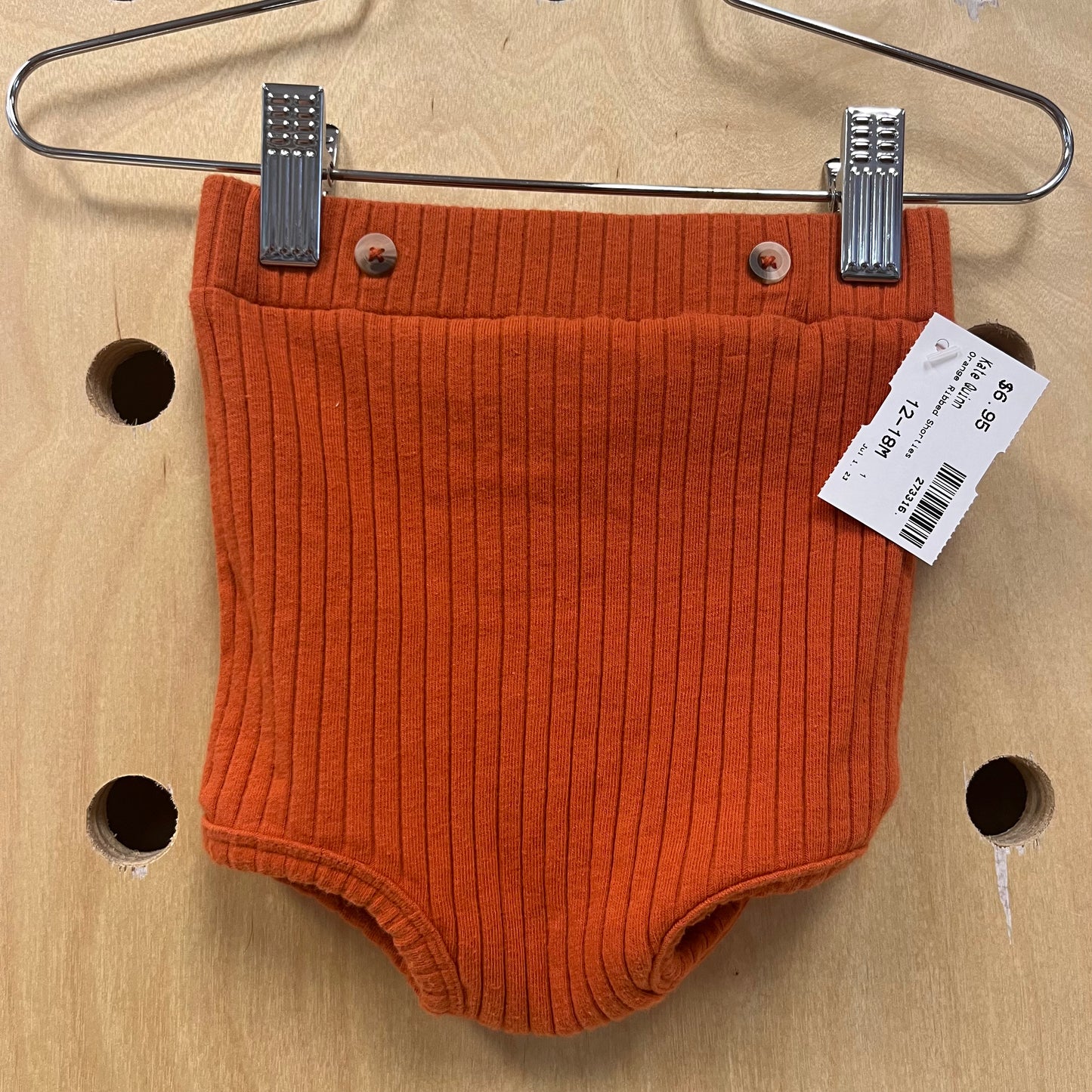 Orange Ribbed Shorties
