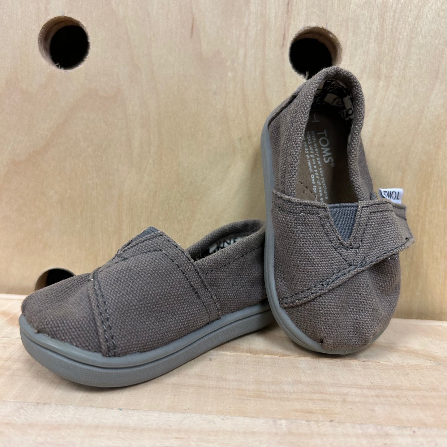 Grey Canvas Slip Ons