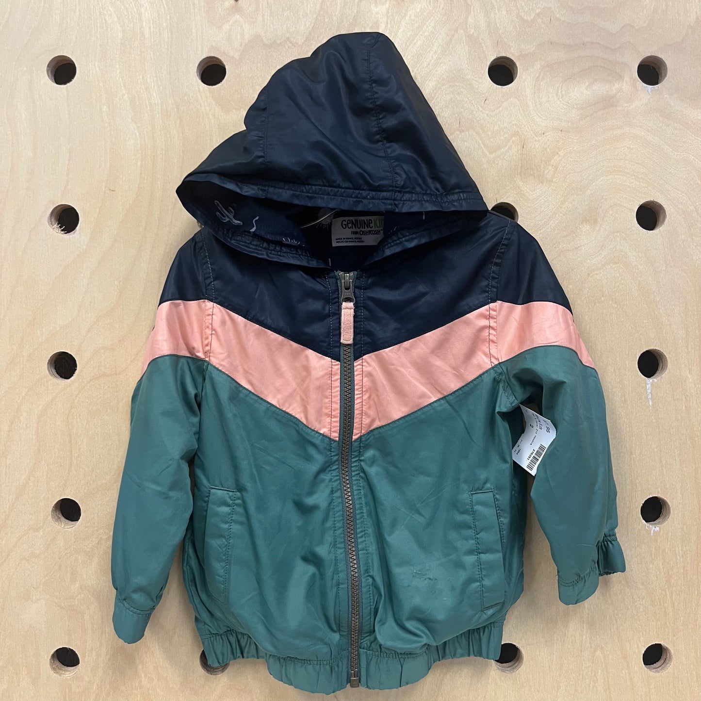 Teal & Coral Zip Hoodie
