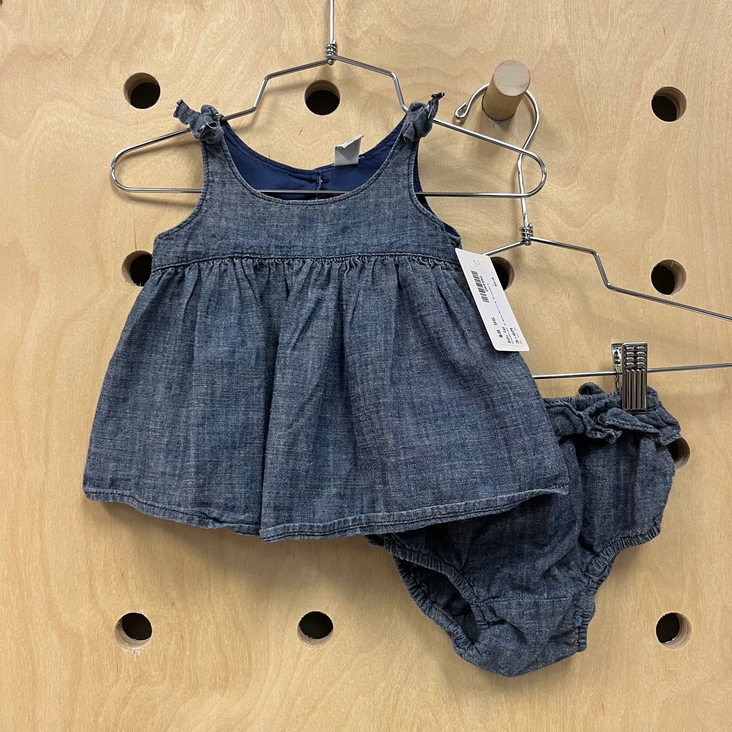 Chambray Dress+Ruffle Bloomers
