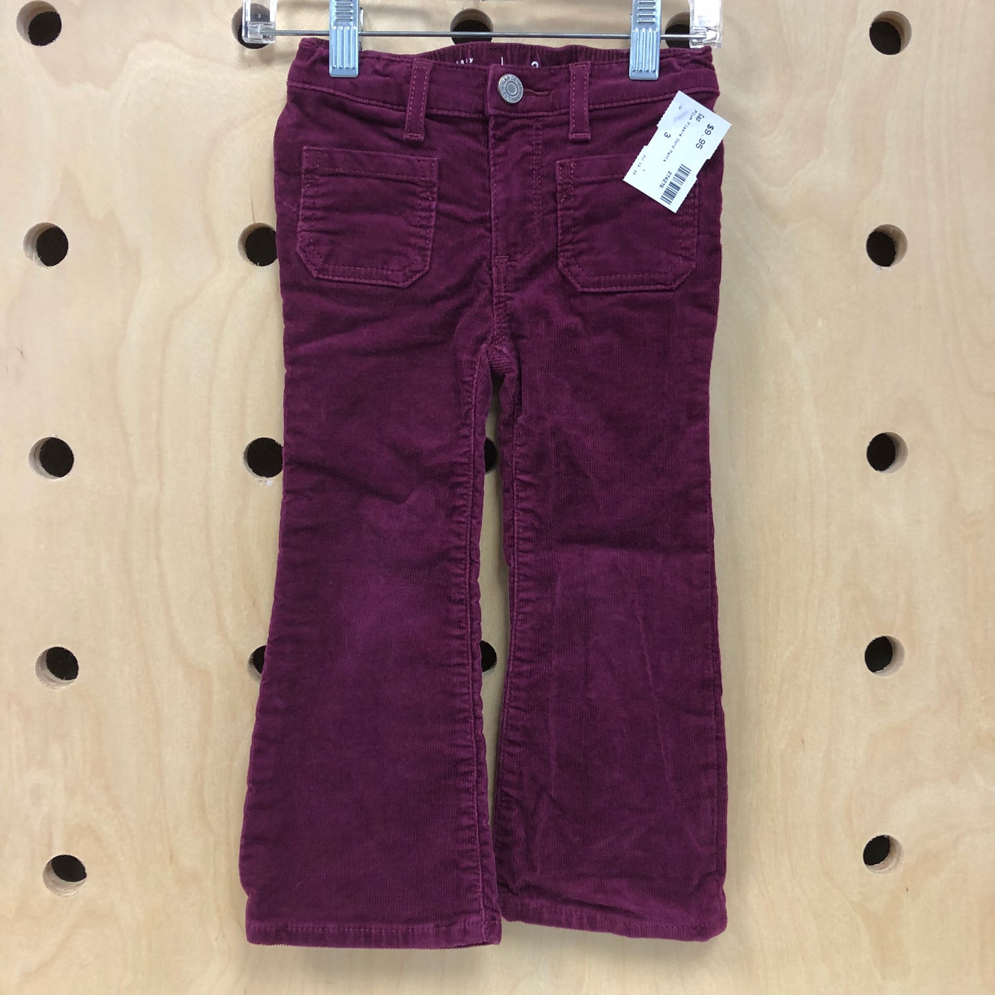Plum Flare Cord Pants