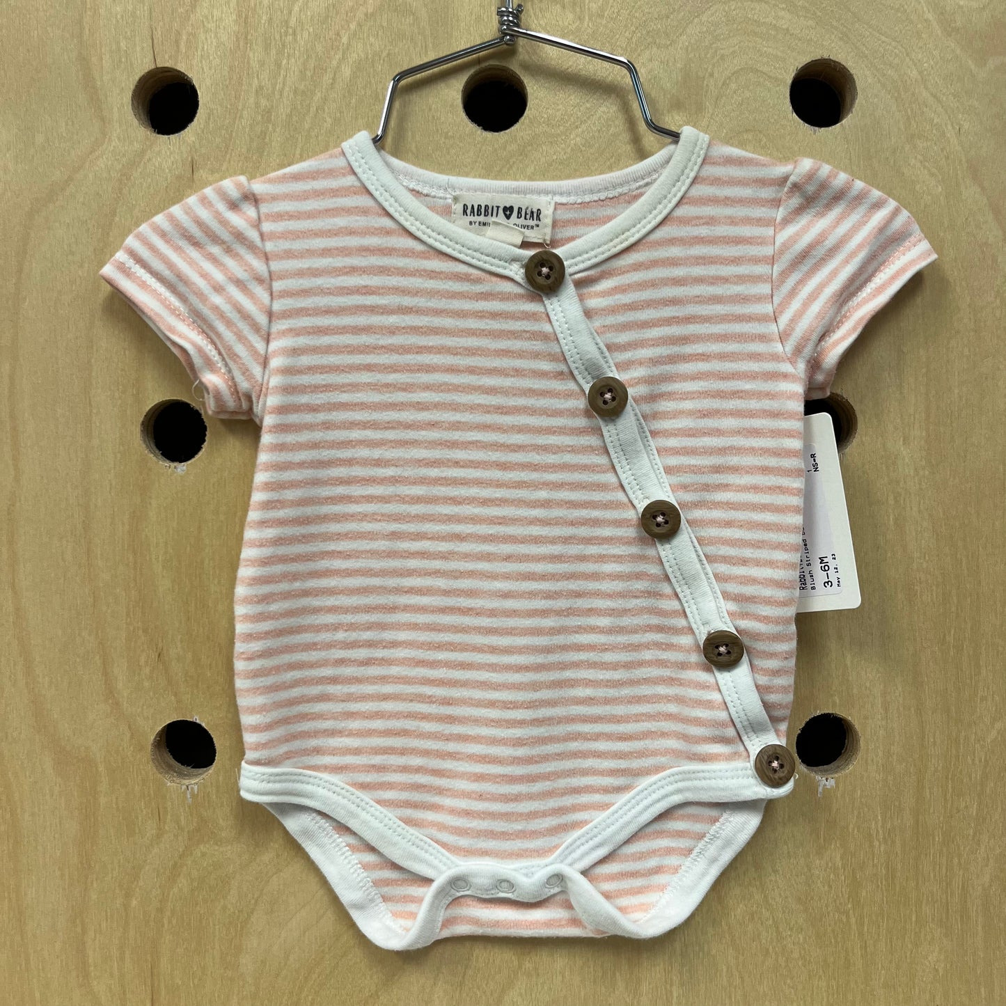 Blush Striped Button Bodysuit
