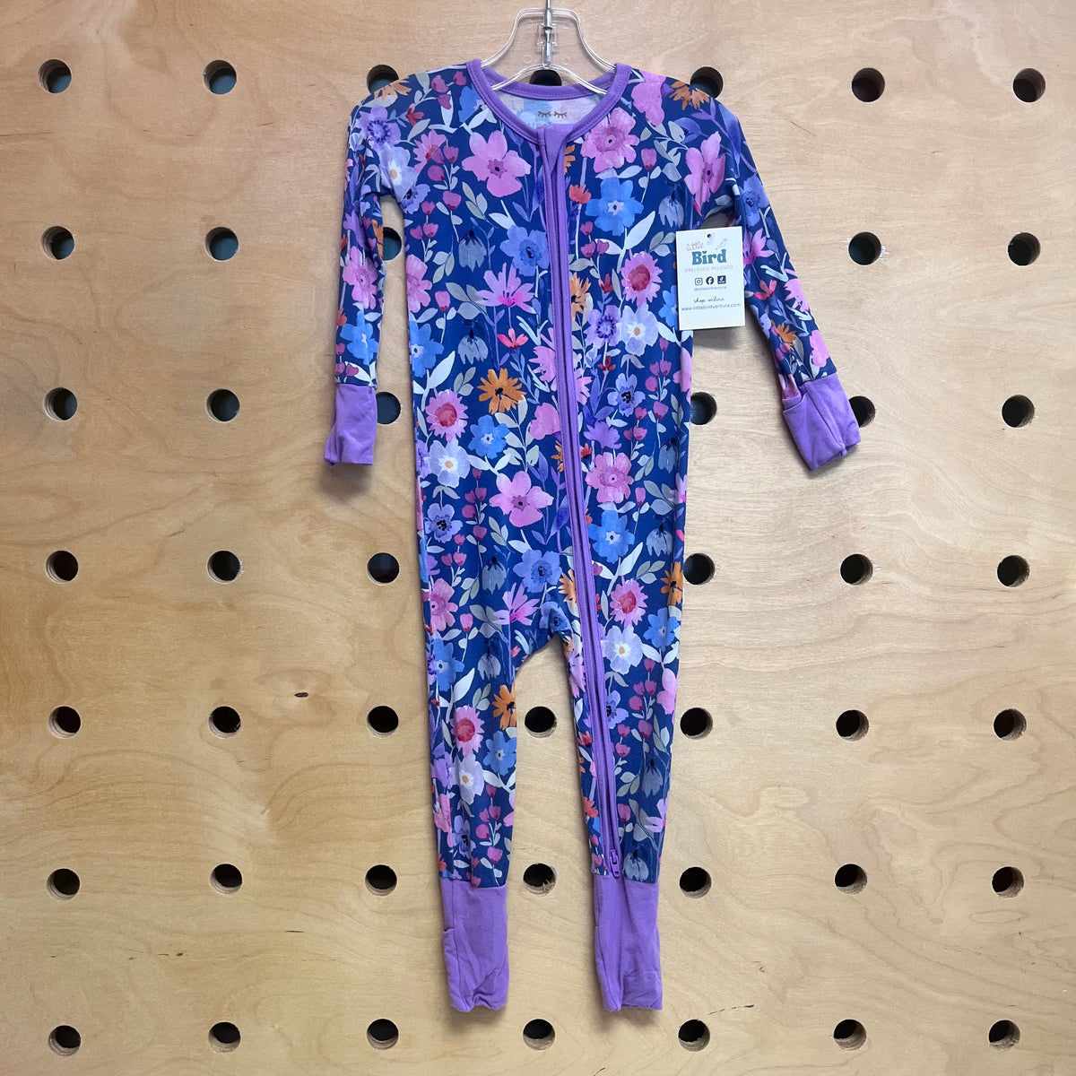 Blue/Pink Floral Bamboo Zippy