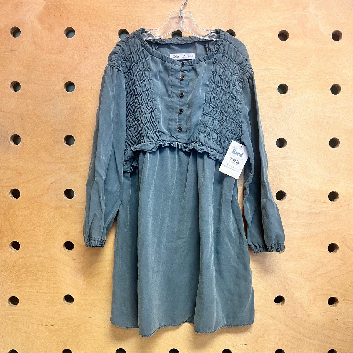 Emerald Green Smocked Dress
